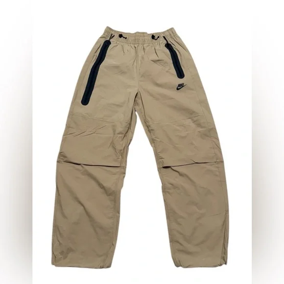 Nike Tech Men's Oversized fit straight leg stacked Pants Beige large HM7158-297